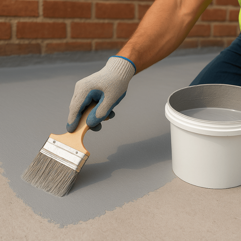 Aplicación del impermeabilizante cementicio